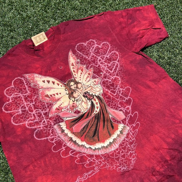 VTG 00’s / Y2K Deadstock The Mountain Amy Brown Red Heart Fairy Tee - Picture 4 of 6